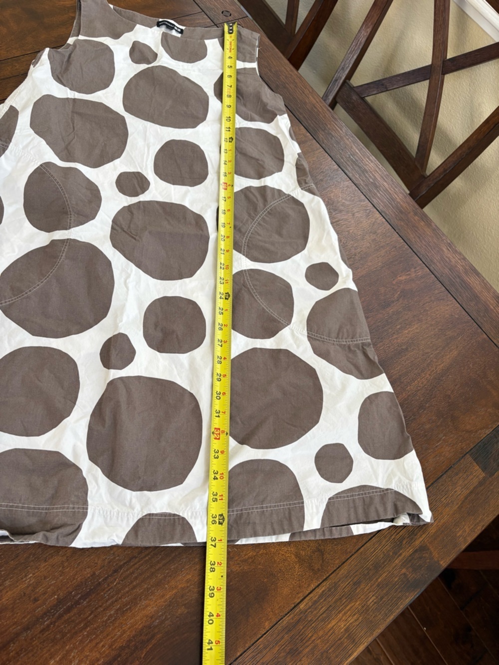 Marimekko x Uniqlo A-Line Shift Brown Polka Dots  Knee Length Dress XS  LIMITED - Picture 9 of 12